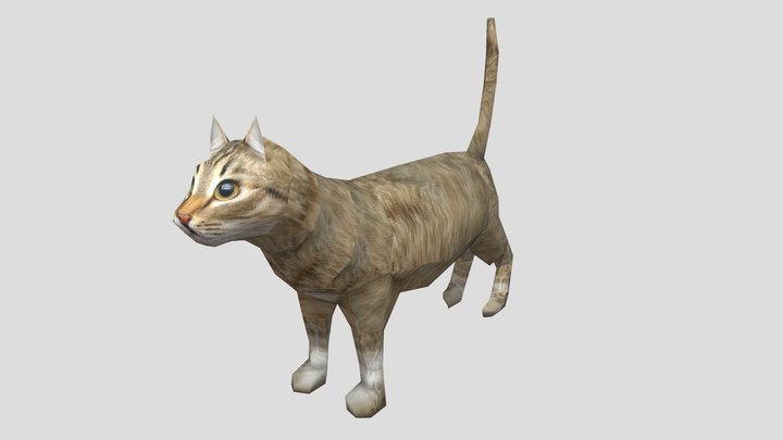 Cat - PS1 Low Poly (Rigged) 3D Model