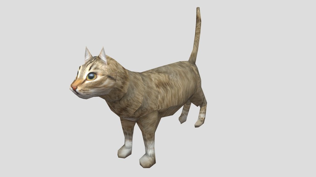 Cat - PS1 Low Poly (Rigged)