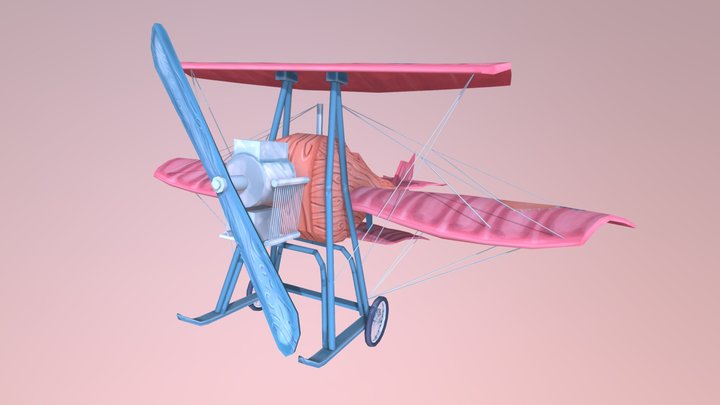 Stylized Bataille Aircraft 3D Model