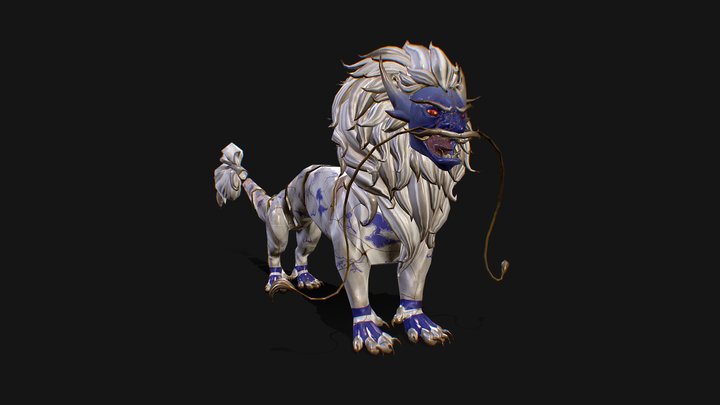 Chinese Porcelain Dragon 3D Model