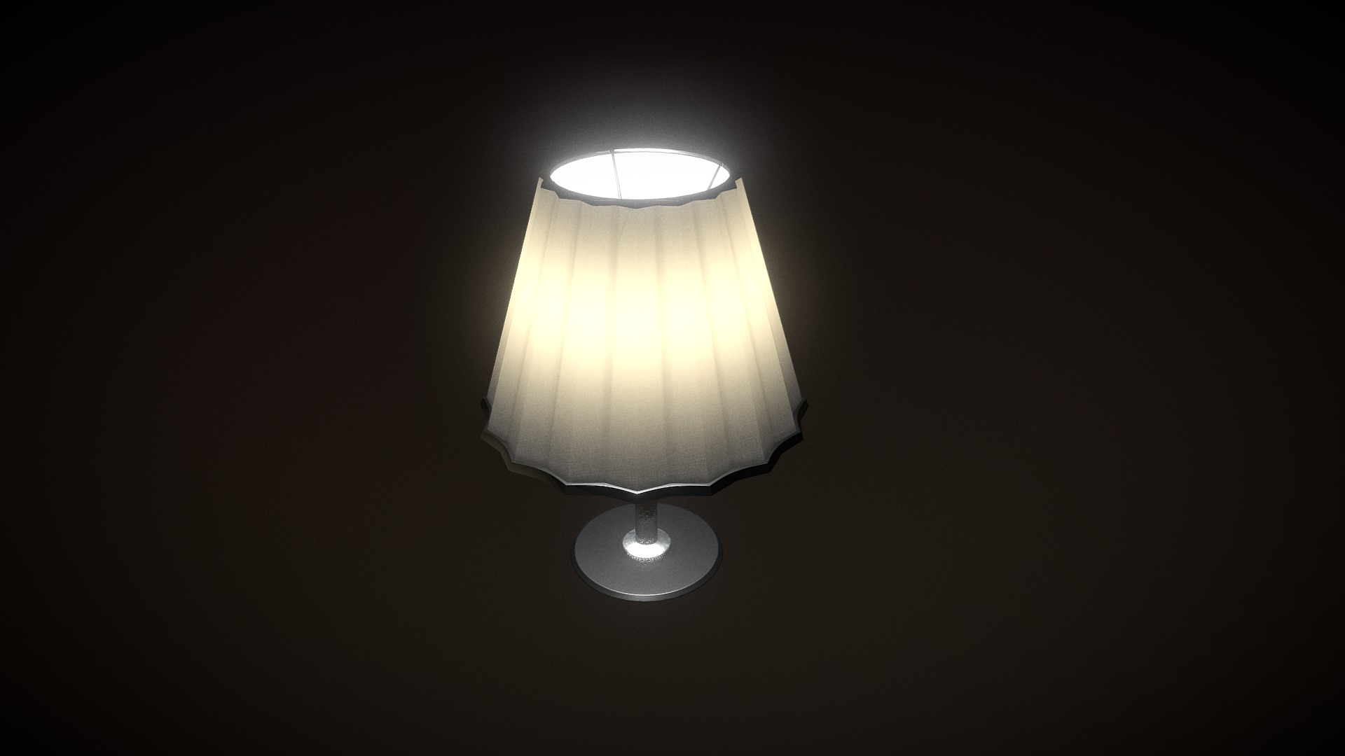 3D model Bedside Table Lamp 01 – Lit - This is a 3D model of the Bedside Table Lamp 01 - Lit. The 3D model is about a light fixture in a dark room.