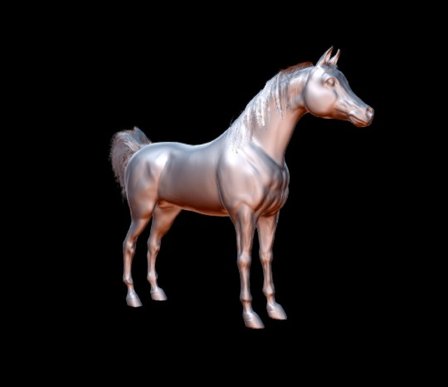 Horse fiber mesh hair 3D Model
