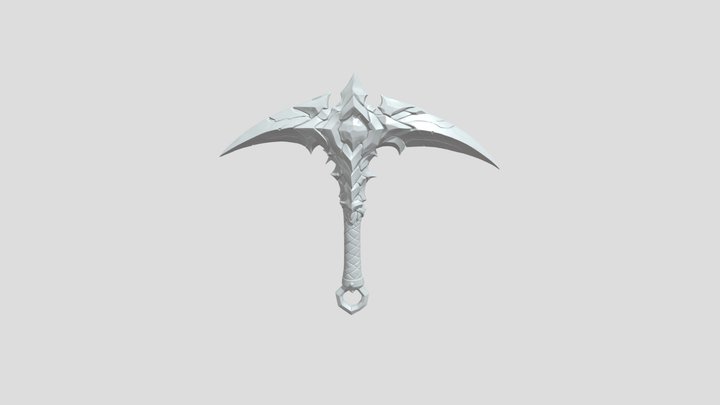 Fantasy purple-engraved dual-blade weapon – Modello 3D gratuito STL