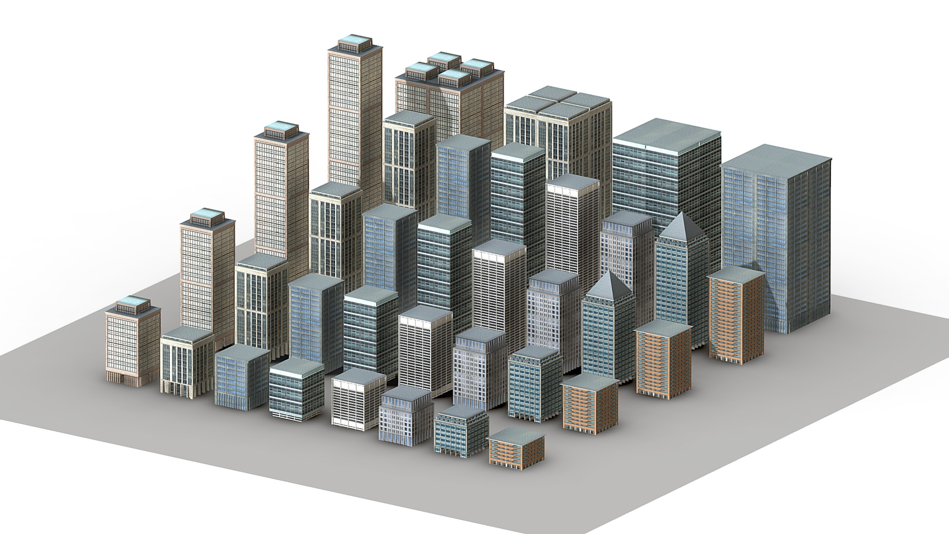 3D model Skyscrapers modular asset - This is a 3D model of the Skyscrapers modular asset. The 3D model is about diagram, engineering drawing.
