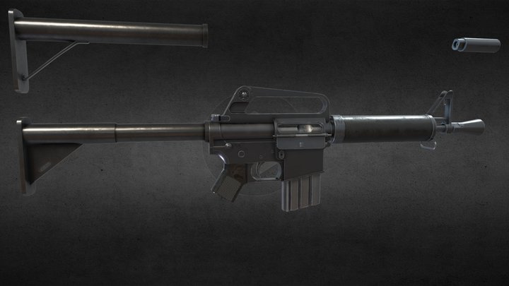 Colt 608 Survival Rifle 3D Model