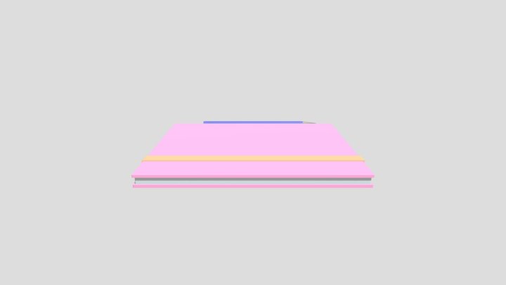 Notebook And Pencil 3D Model