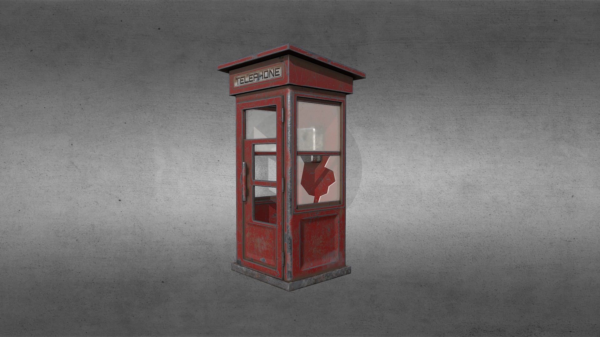 3D model Phone Booth - This is a 3D model of the Phone Booth. The 3D model is about a red box with a white background.