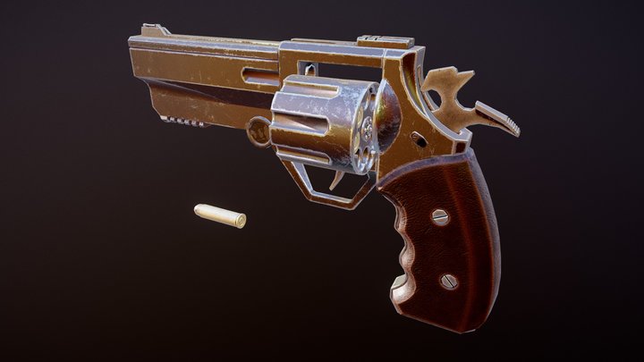 Rugged Revolver for VR 3D Model