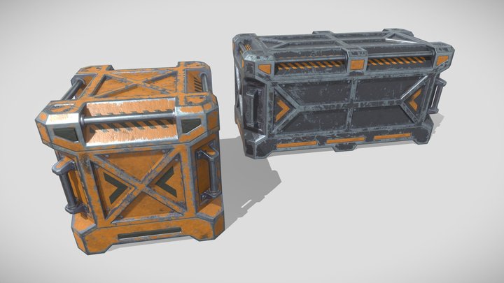 Sci-fi crates 3D Model