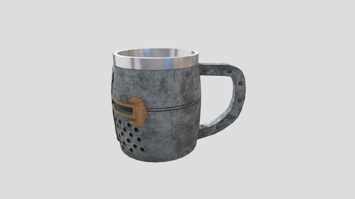 Knight Helmet Mug 3D Model