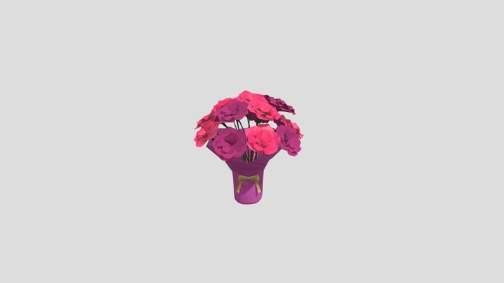 Potted carnation pink 3D Model