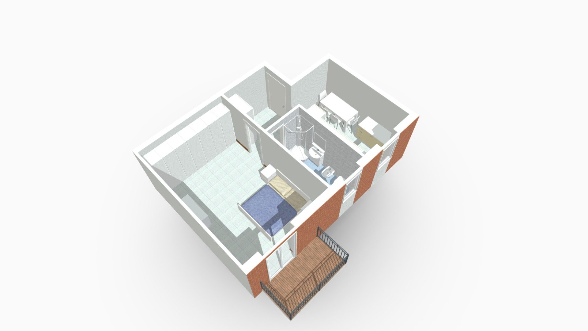 Monolocale Via Romillli Milano — Sketchfab embed 3D viewer