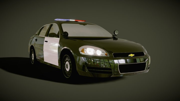 Chevrolet Impala 2009 (Police Interceptor) (Old) 3D Model