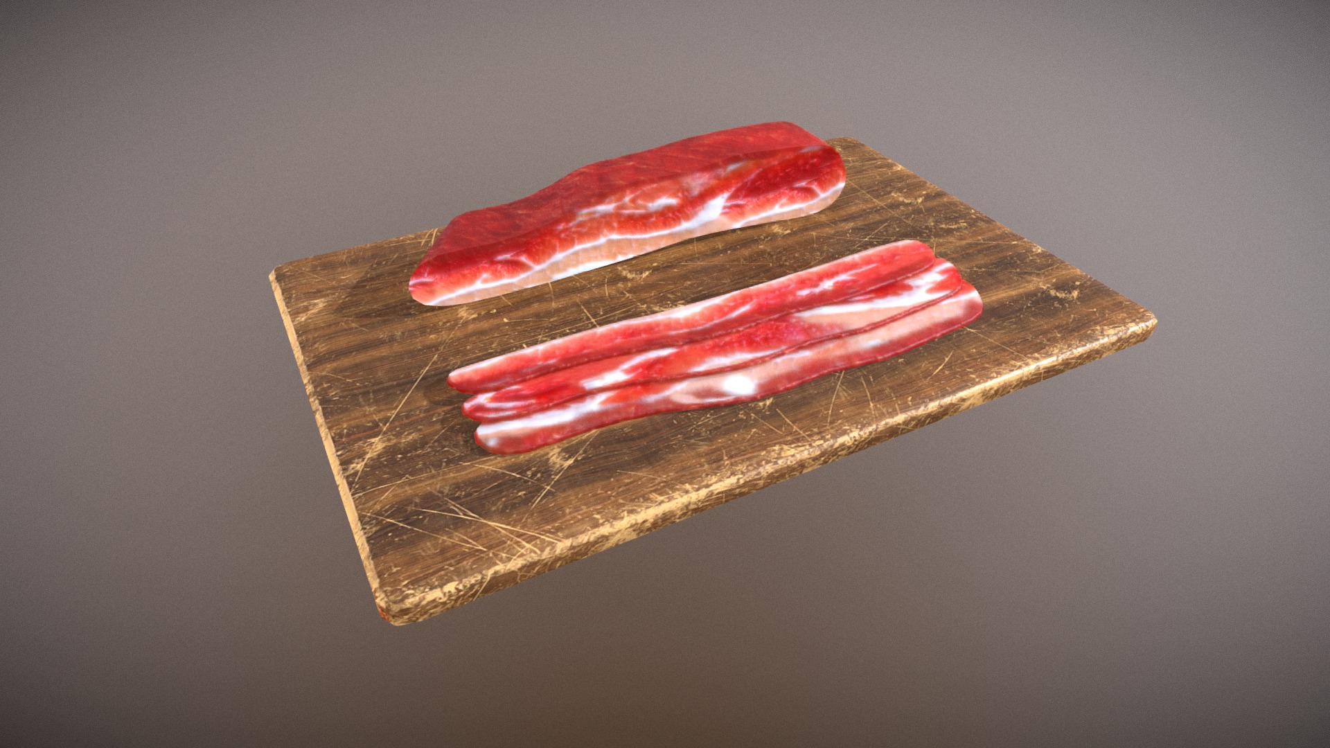 3D model Bacon Platter - This is a 3D model of the Bacon Platter. The 3D model is about a group of raw fish.