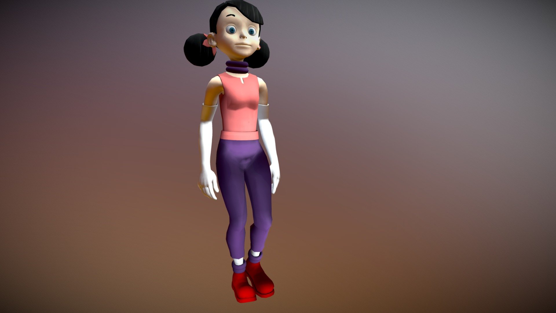 Cartoon Girl Rigged free 3D model rigged  CGTrader