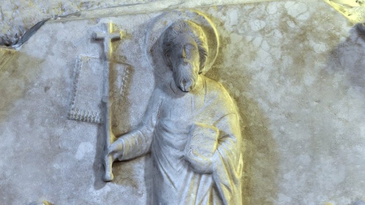 Lunetta with Christ and Worshippers 3D Model