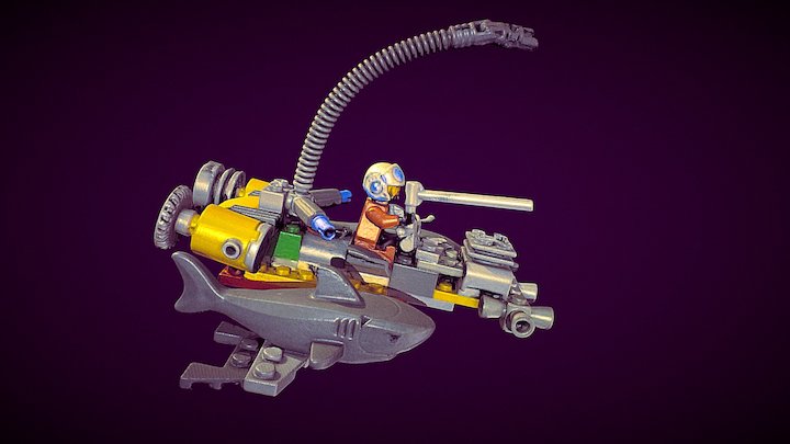 Anders Lego Spaceship With Sharks And Lasers 3D Model