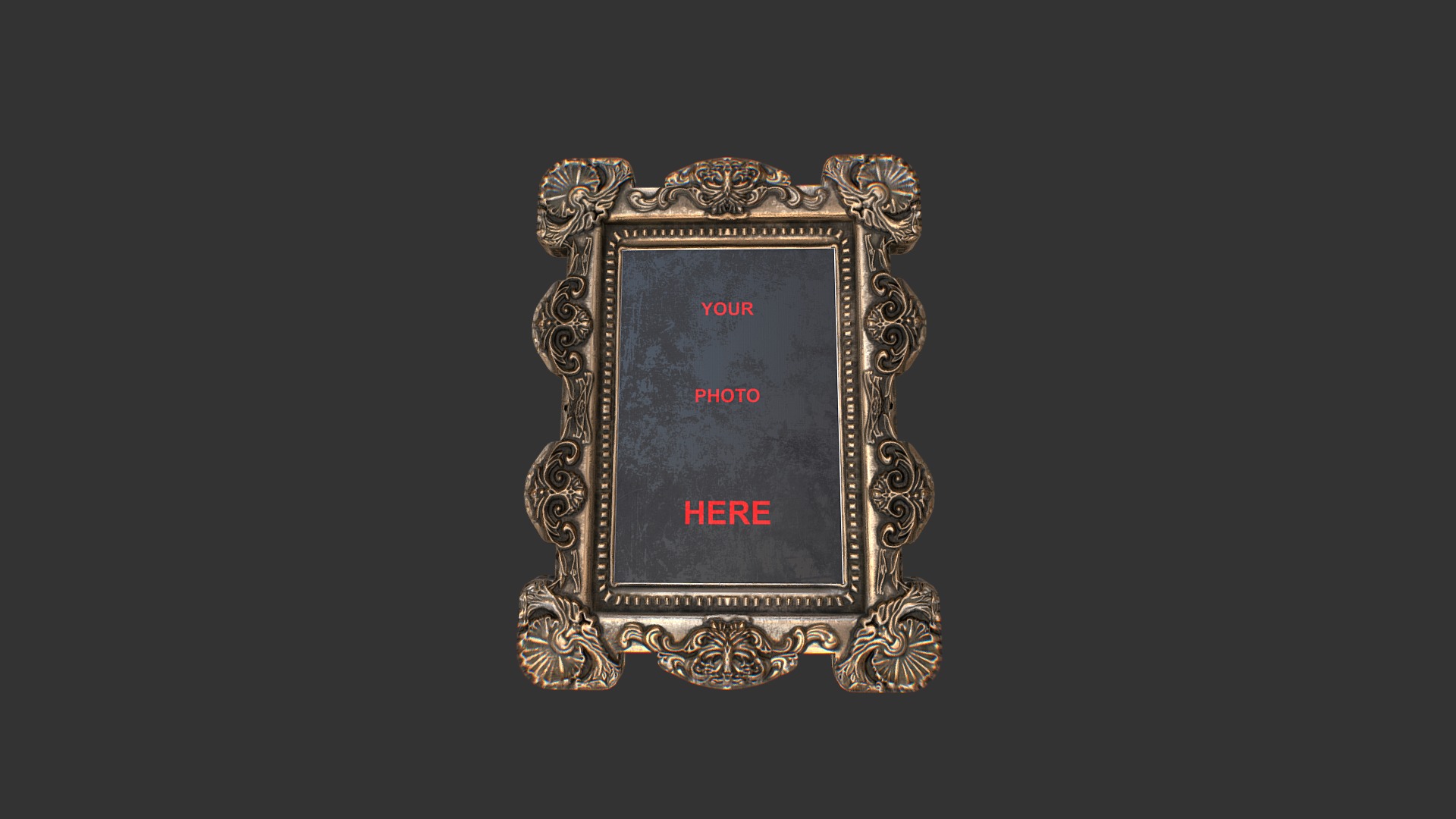 3D model Antique Frame - This is a 3D model of the Antique Frame. The 3D model is about a gold and black watch.