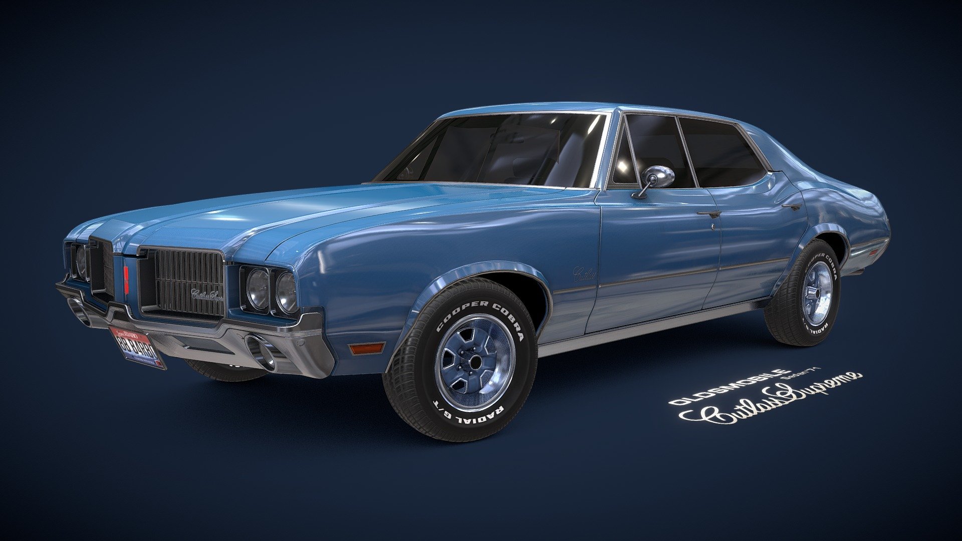 Oldsmobile Cutlass Supreme Sedan 71 Download Free 3D model by Barbo barbo autos 78f76d3