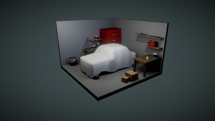 Isometric Room Garage – Gratis 3D-model STL