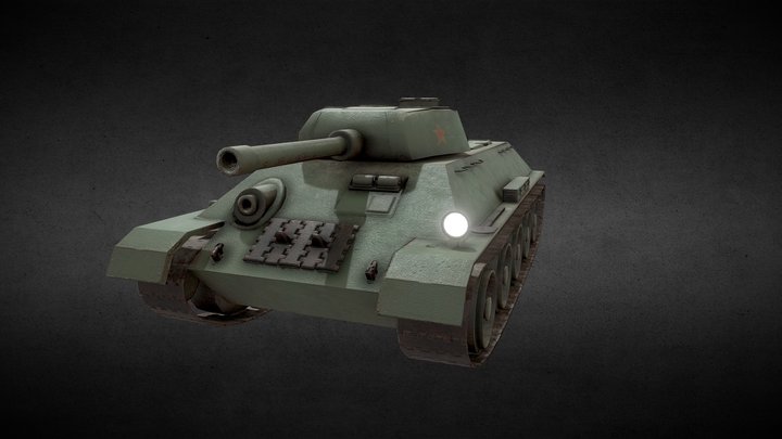 draft T-34 lowpoly + texruting 3D Model