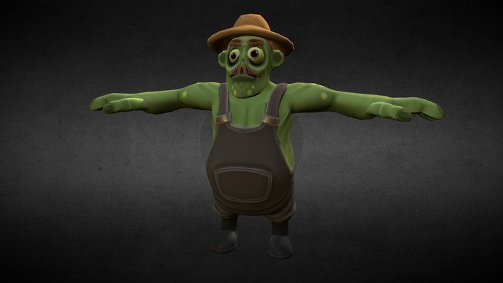 Fat Farmer Zombie 3D Model