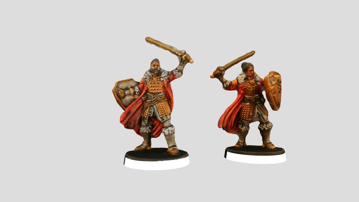 Female & Male Guardian Knights 3D Model