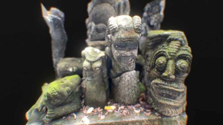 Group of Balinese statues 1 3D Model