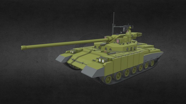 OBJ. 490A "Buntar" Main Battle Tank 3D Model