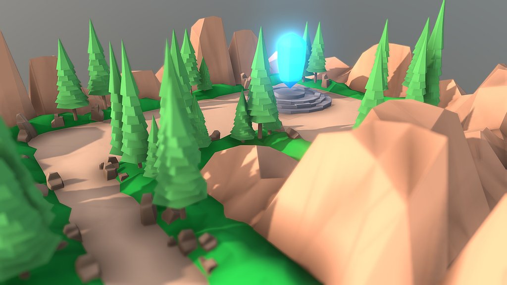 Game Level Scene Low Poly