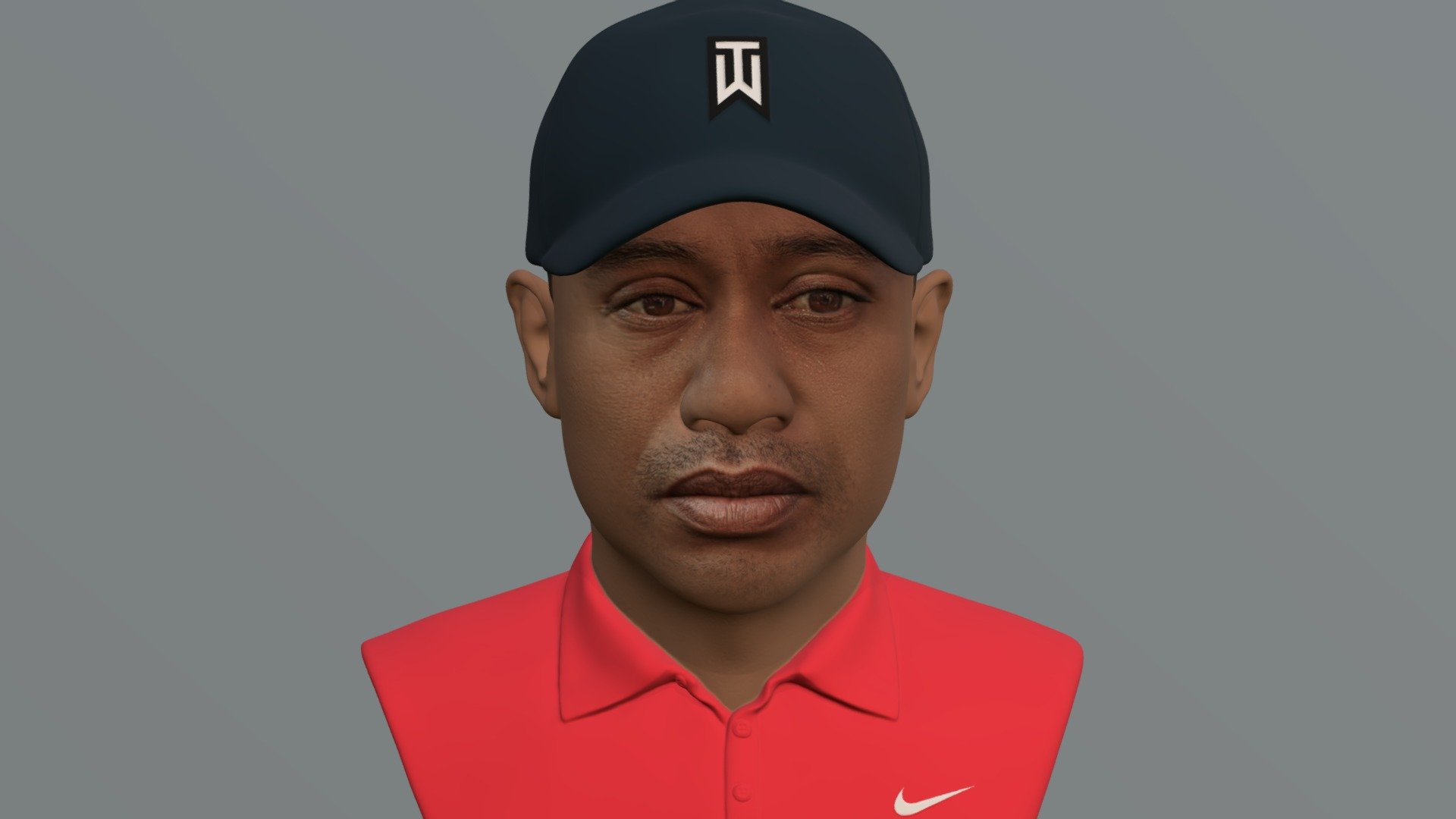 Tiger Woods bust for full color 3D printing