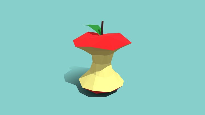 Apple Trash Low Poly 3D Model
