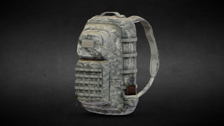 Backpack PBR rigged lowpoly 3D Model