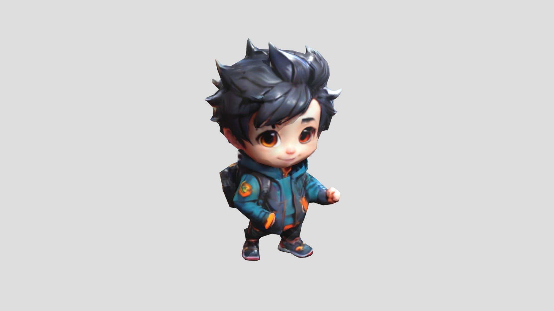Youre a friendly, helpful cartoon boy with spiky - Download Free 3D ...