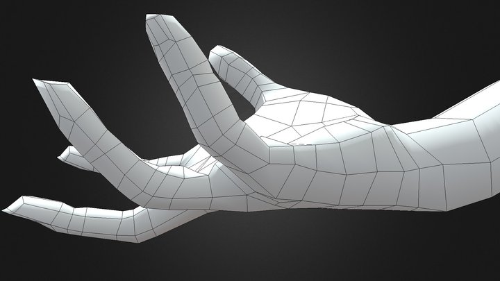 Low Poly Hand Exercise 3D Model