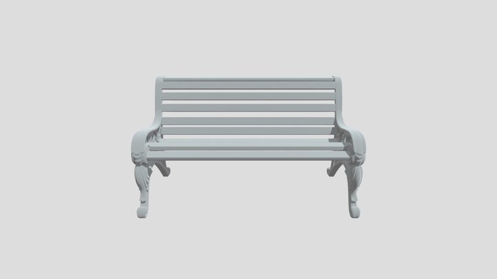 Ornate Victorian Park Bench 3D Model