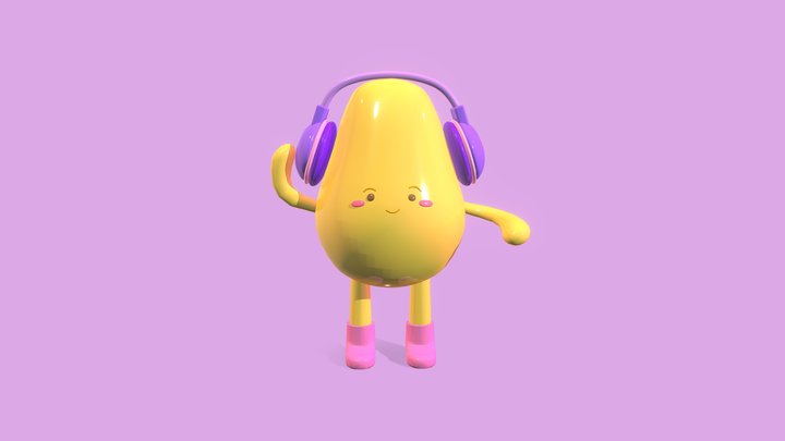 Cute Mango 3D Model