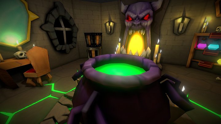 Stylized Wizard Dungeon – 3D Environment 3D Model