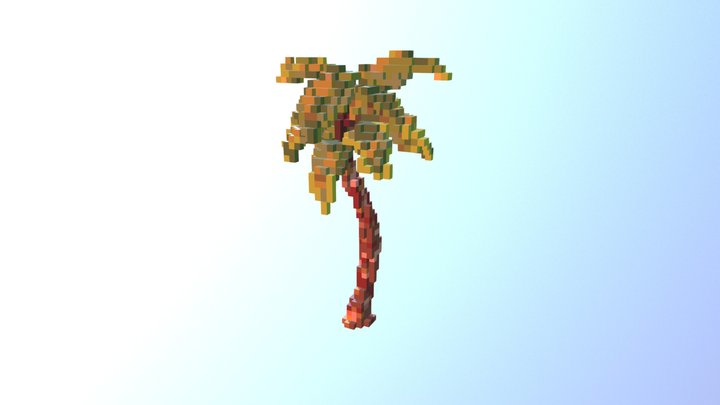 Palm Tree Voxel 3D Model
