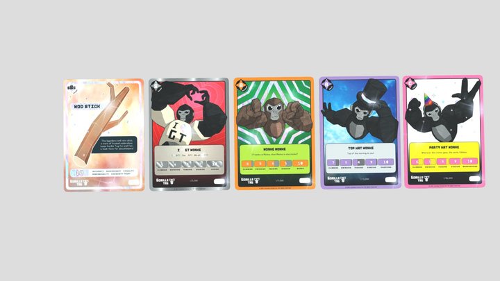 gorilla tag trading cards 3D Model