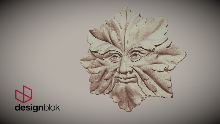 Green Man or Foliate Head ornament 3D Model