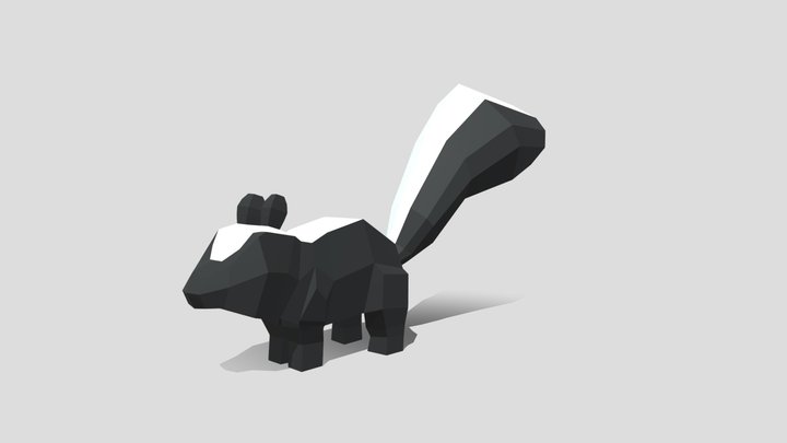 Low Poly Skunk 3D Model