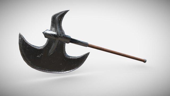 Medieval Battle Axe 3D Model