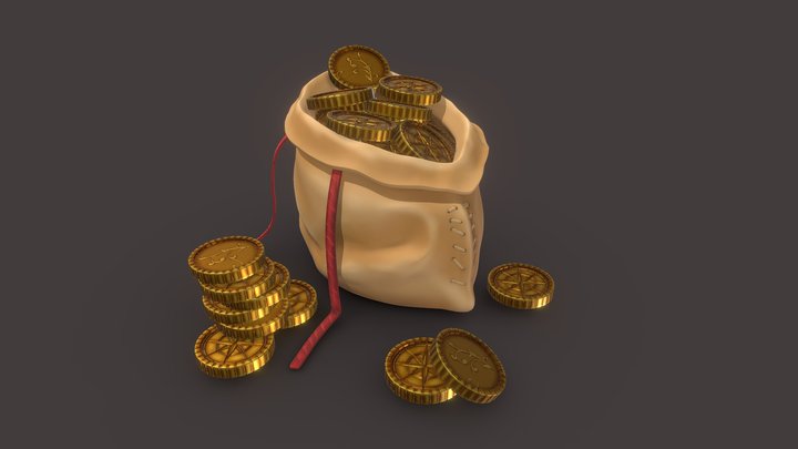 Coin Bag 3D Model