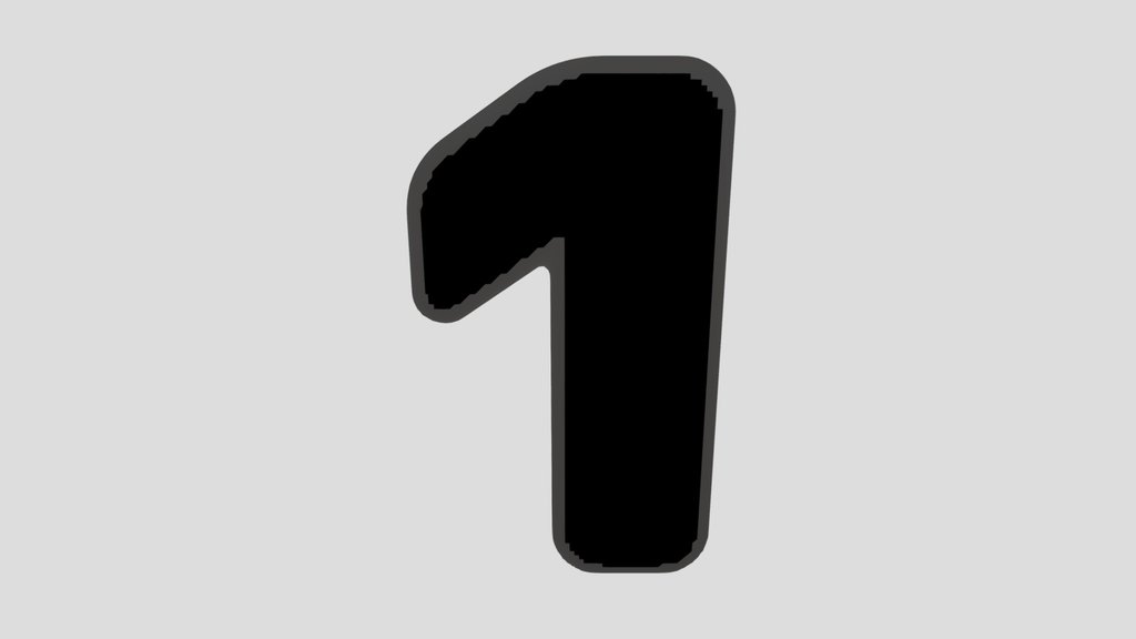 1 Number Numeric Stone Carved