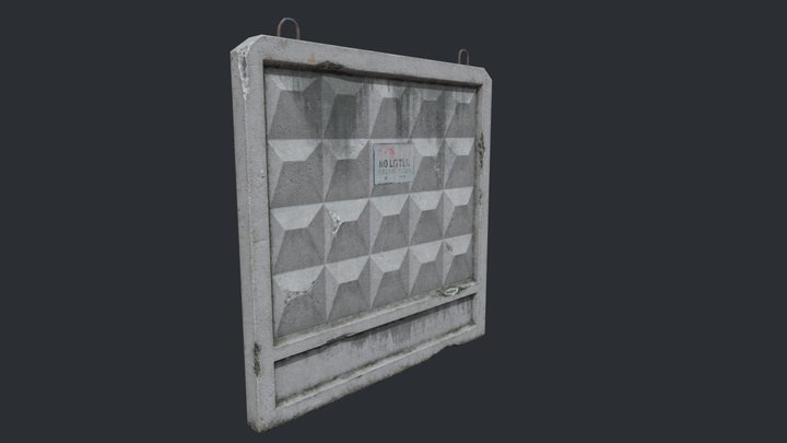 Concrete wall_low2 3D Model