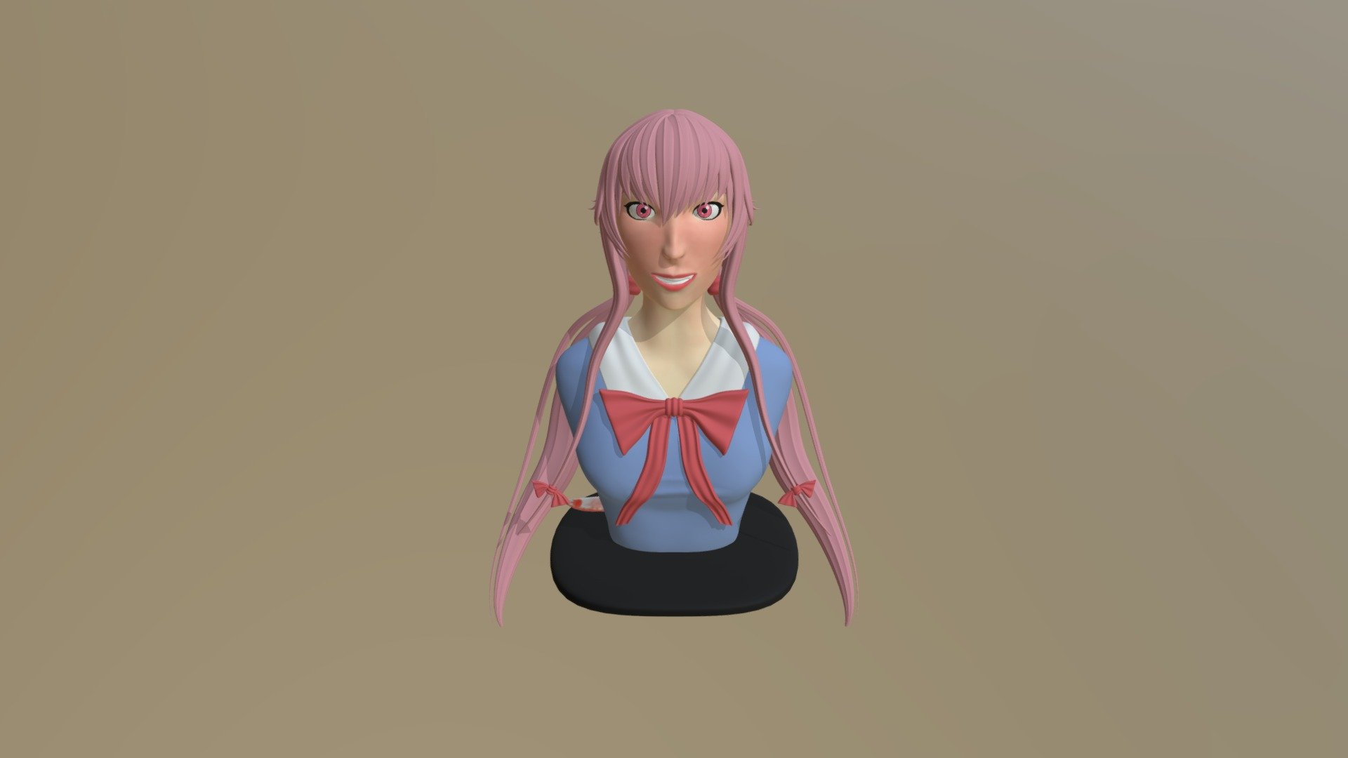 mirai nikki - yuno gasai hurt- anime character - vrm model 3D