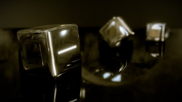 Golden Blocks 3D Model