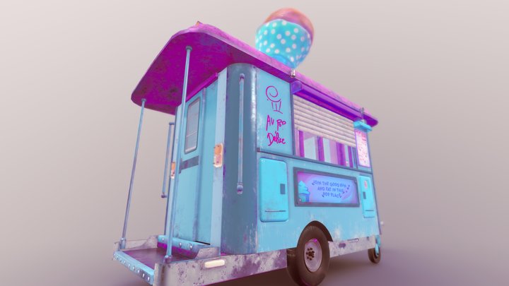 Pop Food cart - Food truck 3D Model
