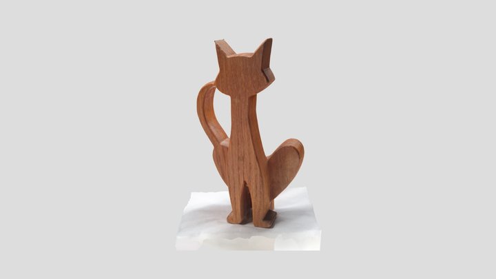 Wood Cat 3D Model
